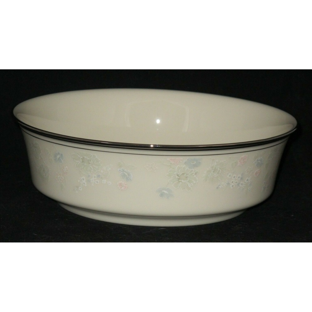Lenox Nicole 9" Round Vegetable Serving Bowl‎ White Pink Blue Pastel Flowers